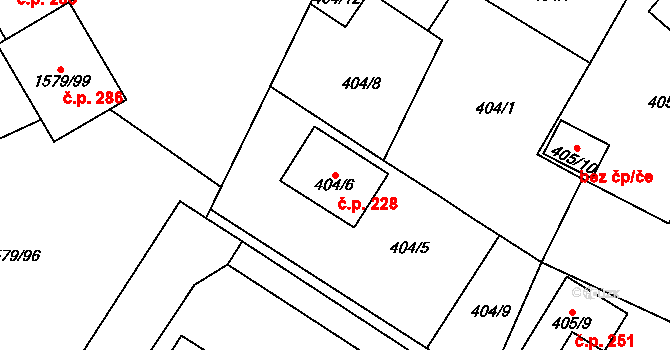 Malé Předměstí 228, Horšovský Týn na parcele st. 404/6 v KÚ Horšovský Týn, Katastrální mapa