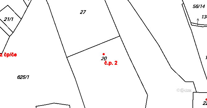 Heřmanice 2 na parcele st. 20 v KÚ Heřmanice nad Labem, Katastrální mapa