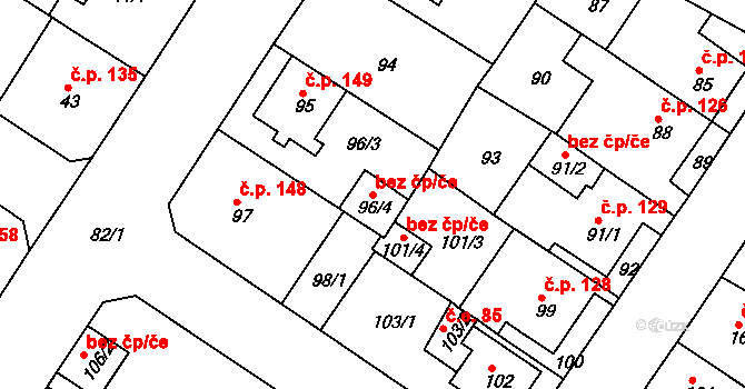 Teplice 88693716 na parcele st. 96/4 v KÚ Prosetice, Katastrální mapa
