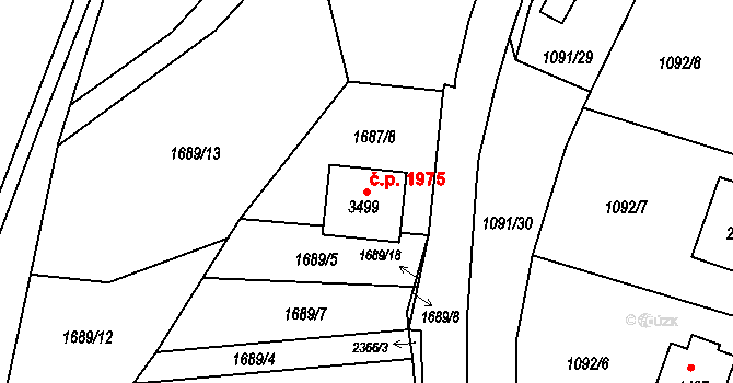 Vlašim 1975 na parcele st. 3499 v KÚ Vlašim, Katastrální mapa