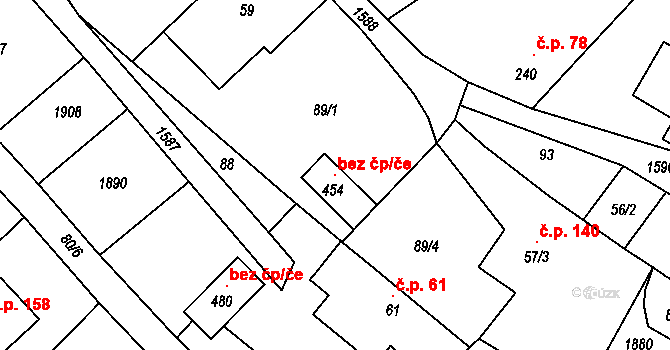 Oleška 101144717 na parcele st. 454 v KÚ Oleška, Katastrální mapa