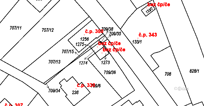 Měchenice 124629717 na parcele st. 1273 v KÚ Měchenice, Katastrální mapa