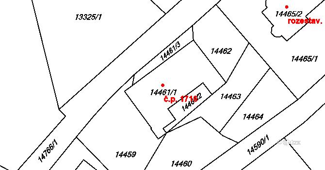 Vsetín 1716 na parcele st. 14461/1 v KÚ Vsetín, Katastrální mapa