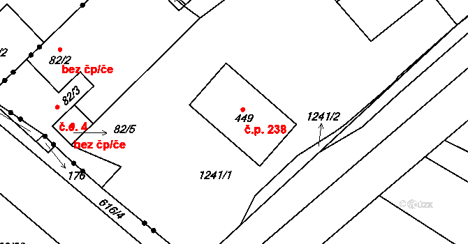 Šmolovy 238, Havlíčkův Brod na parcele st. 449 v KÚ Šmolovy u Havlíčkova Brodu, Katastrální mapa