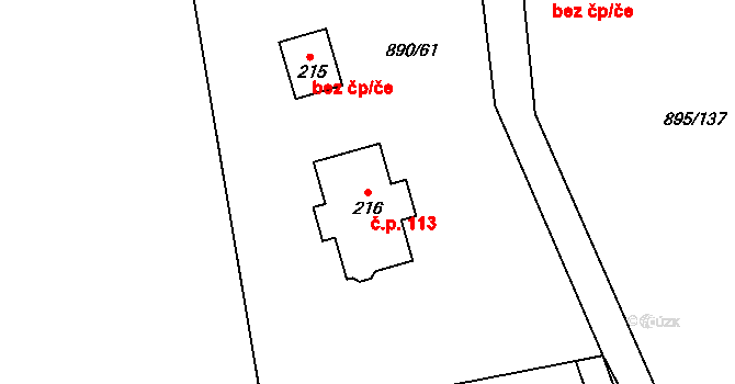 Vimperk III 113, Vimperk na parcele st. 216 v KÚ Boubská, Katastrální mapa
