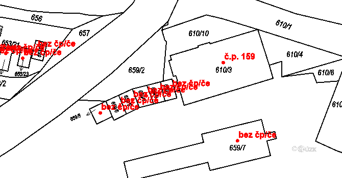 Jilemnice 38515717 na parcele st. 610/9 v KÚ Jilemnice, Katastrální mapa