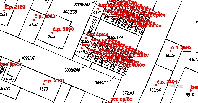 Břeclav 42414717 na parcele st. 2248 v KÚ Břeclav, Katastrální mapa
