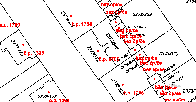 Předměstí 1755, Opava na parcele st. 2373/322 v KÚ Opava-Předměstí, Katastrální mapa