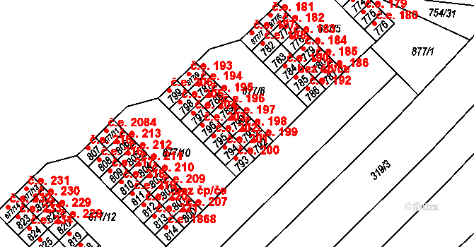 Brno 45562717 na parcele st. 790 v KÚ Lesná, Katastrální mapa