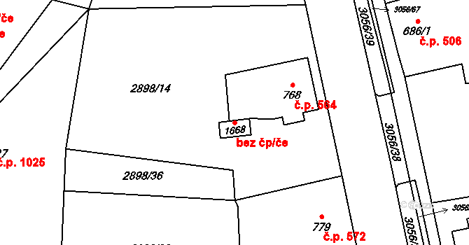 Stříbro 45614717 na parcele st. 1668 v KÚ Stříbro, Katastrální mapa