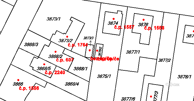 České Budějovice 48947717 na parcele st. 3875/2 v KÚ České Budějovice 7, Katastrální mapa