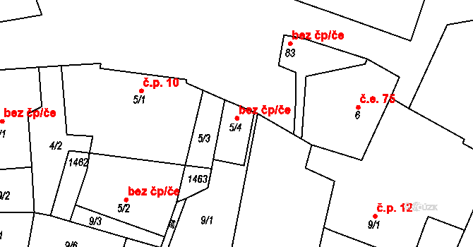 Dublovice 49149717 na parcele st. 5/4 v KÚ Líchovy, Katastrální mapa