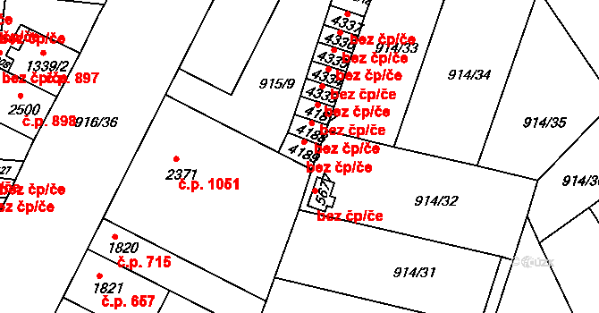 Třebíč 49948717 na parcele st. 4189 v KÚ Třebíč, Katastrální mapa