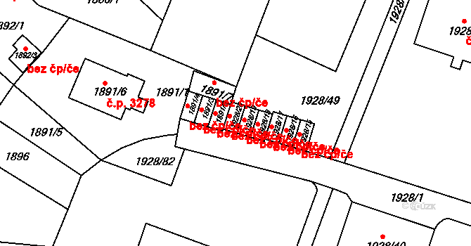 Teplice 50213717 na parcele st. 1928/20 v KÚ Teplice, Katastrální mapa