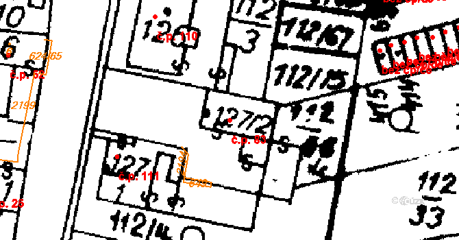 Nasavrky 83 na parcele st. 127/2 v KÚ Nasavrky, Katastrální mapa
