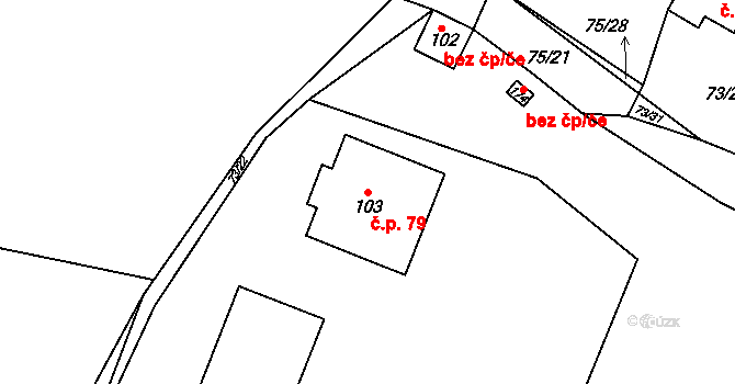 Svrkyně 79 na parcele st. 103 v KÚ Svrkyně, Katastrální mapa