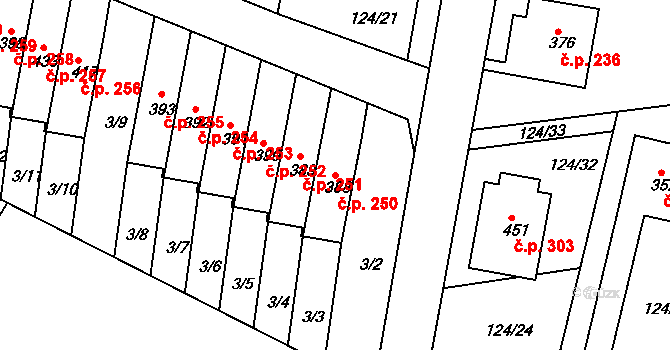 Malá Skalice 250, Česká Skalice na parcele st. 388 v KÚ Malá Skalice, Katastrální mapa