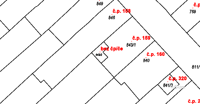 Holubice 107425718 na parcele st. 843/2 v KÚ Holubice, Katastrální mapa