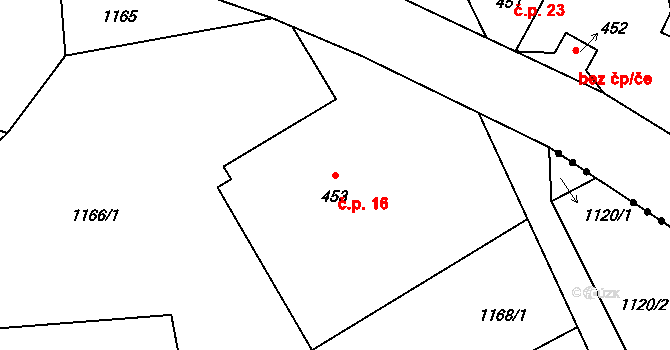 Čížkovice 1.díl 16, Maršovice na parcele st. 453 v KÚ Maršovice u Jablonce nad Nisou, Katastrální mapa