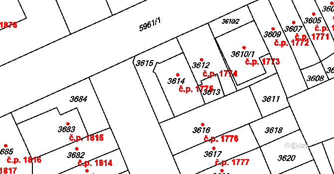 Jihlava 1775 na parcele st. 3614 v KÚ Jihlava, Katastrální mapa