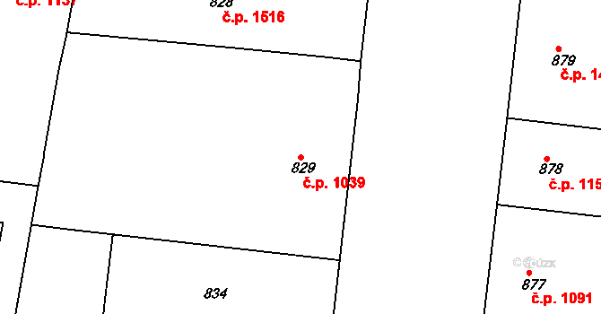 Holešovice 1039, Praha na parcele st. 829 v KÚ Holešovice, Katastrální mapa