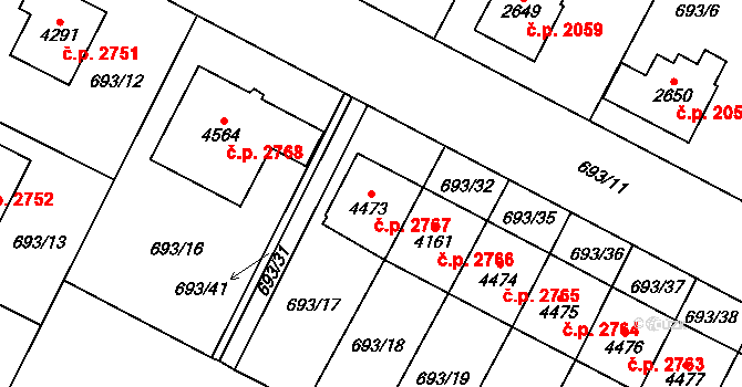 Dvůr Králové nad Labem 2767 na parcele st. 4473 v KÚ Dvůr Králové nad Labem, Katastrální mapa