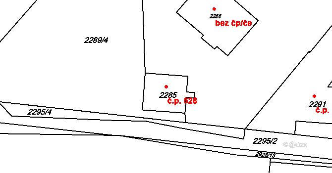 Rumburk 1 528, Rumburk na parcele st. 2285 v KÚ Rumburk, Katastrální mapa