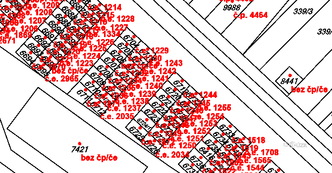 Hodonín 1245 na parcele st. 6720 v KÚ Hodonín, Katastrální mapa