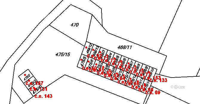 Rumburk 2-Horní Jindřichov 72, Rumburk na parcele st. 468/3 v KÚ Horní Jindřichov, Katastrální mapa