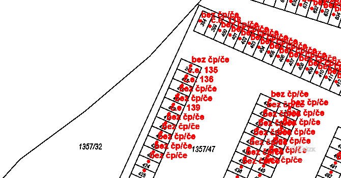 Chvaletice 135 na parcele st. 415 v KÚ Telčice, Katastrální mapa