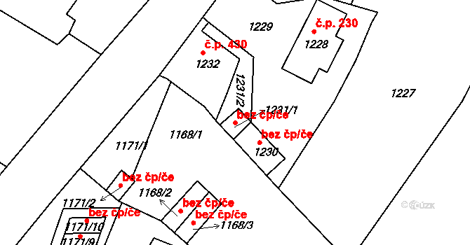 Jablonec nad Nisou 38454718 na parcele st. 1231/1 v KÚ Mšeno nad Nisou, Katastrální mapa
