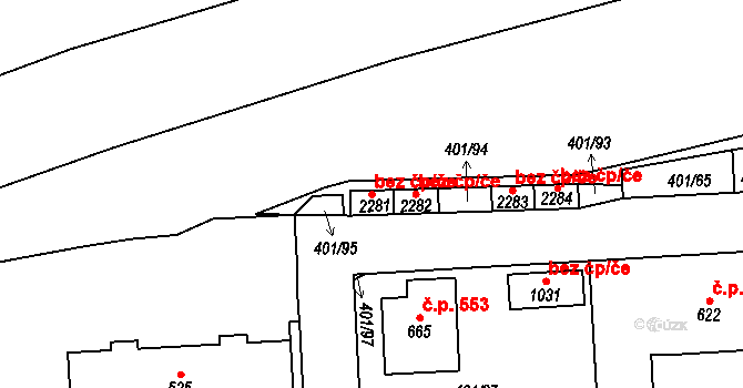 Přibyslav 41728718 na parcele st. 2281 v KÚ Přibyslav, Katastrální mapa