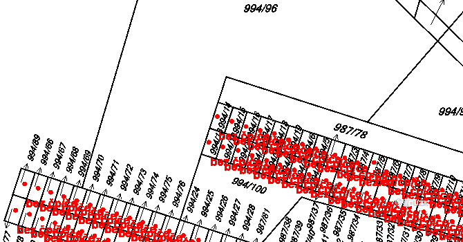 Čelákovice 43215718 na parcele st. 994/15 v KÚ Čelákovice, Katastrální mapa