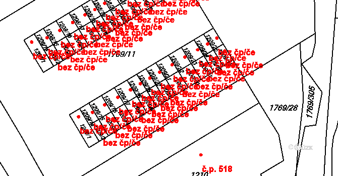 Milovice 46276718 na parcele st. 1209/8 v KÚ Milovice nad Labem, Katastrální mapa