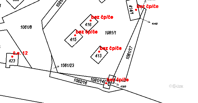 Kytlice 47040718 na parcele st. 413 v KÚ Falknov, Katastrální mapa