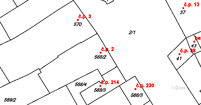 Přerov IV-Kozlovice 2, Přerov na parcele st. 568/2 v KÚ Kozlovice u Přerova, Katastrální mapa