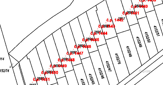 Dobřany 1445 na parcele st. 2693 v KÚ Dobřany, Katastrální mapa