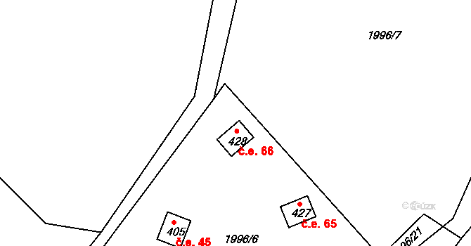 Heřmanice v Podještědí 66, Jablonné v Podještědí na parcele st. 428 v KÚ Heřmanice v Podještědí, Katastrální mapa