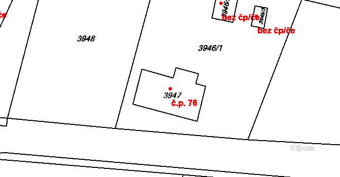 Smržovka 76 na parcele st. 3947 v KÚ Smržovka, Katastrální mapa