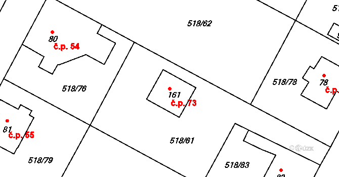 Stéblová 73 na parcele st. 161 v KÚ Stéblová, Katastrální mapa