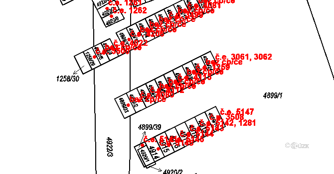 Ústí nad Labem 38804719 na parcele st. 4899/5 v KÚ Ústí nad Labem, Katastrální mapa