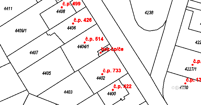 Brno 39452719 na parcele st. 4404/2 v KÚ Žabovřesky, Katastrální mapa