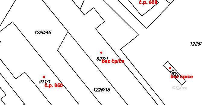 Dolní Bečva 41673719 na parcele st. 927/1 v KÚ Dolní Bečva, Katastrální mapa