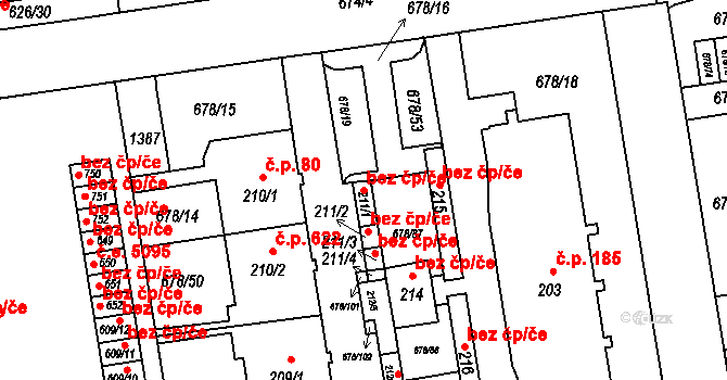 Česká Třebová 42842719 na parcele st. 211/1 v KÚ Parník, Katastrální mapa