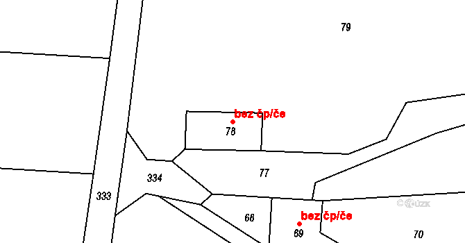 Kozlany 44126719 na parcele st. 78 v KÚ Kozlany, Katastrální mapa