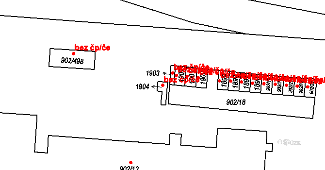 Brno 45567719 na parcele st. 1904 v KÚ Lesná, Katastrální mapa