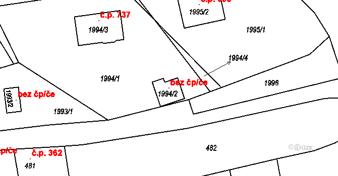 Volyně 47164719 na parcele st. 1994/2 v KÚ Volyně, Katastrální mapa