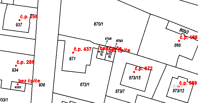 Bohumín 47882719 na parcele st. 872/3 v KÚ Nový Bohumín, Katastrální mapa