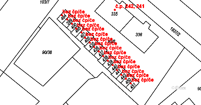 Nové Syrovice 49114719 na parcele st. 437 v KÚ Nové Syrovice, Katastrální mapa