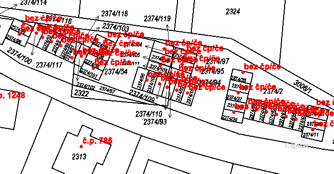 Praha 49907719 na parcele st. 2374/110 v KÚ Braník, Katastrální mapa